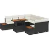 Image de vidaXL Ensemble de canapé de jardin avec mémoire 9 pcs noir poly rotin