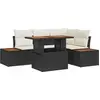 Image de vidaXL Ensemble de canapé de jardin avec mémoire 5 pcs noir poly rotin