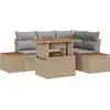 Image de vidaXL Ensemble de canapé de jardin avec mémoire 5 pcs Beige Poly Rattan