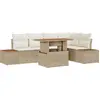 Image de vidaXL Ensemble de canapé de jardin avec mémoire 6 pcs Beige Poly Rattan