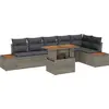 Image de vidaXL Ensemble de canapé de jardin avec mémoire 7 pcs Gris Poly Rattan
