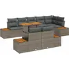 Image de vidaXL Ensemble de canapé de jardin avec mémoire 9 pcs Gris Poly Rattan