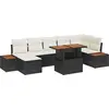 Image de vidaXL Ensemble de canapé de jardin avec mémoire 8 pcs noir poly rotin