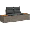 Image de vidaXL Ensemble de canapé de jardin avec mémoire 8 pcs Gris Poly Rattan