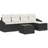 Image de vidaXL Ensemble canapé avec coussins avec mémoire noir poly rotin