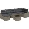 Image de vidaXL Ensemble canapé avec coussins avec mémoire Gris Poly-Rotin
