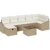 Image de vidaXL Ensemble canapé avec coussins avec mémoire Beige Poly-Rattan