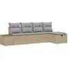 Image de vidaXL Ensemble de canapés de jardin avec coussins 5 pièces Beige Poly-rotin