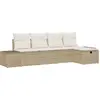 Image de Ensemble de canapé de jardin vidaXL, 5 pièces, beige, en résine tressée