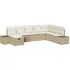 Image de vidaXL Ensemble de canapé de jardin avec coussins 8 pcs Beige Poly-Rattan