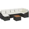 Image de vidaXL Ensemble de canapé de jardin avec coussins 8 pcs noir poly rotin