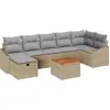 Image de vidaXL Ensemble de canapé de jardin avec coussins avec mémoire 8 pcs Beige Poly-Rotin