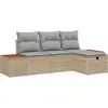 Image de Ensemble de canapés de jardin vidaXL, 4 pièces, beige, en polyrotin