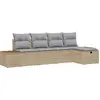 Image de Ensemble de canapés de jardin vidaXL, 5 pièces, beige, en polyrotin