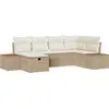 Image de Ensemble de canapés de jardin vidaXL, 6 pièces, beige, en polyrotin