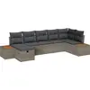 Image de vidaXL Ensemble de canapé de jardin avec coussins 7 pcs Gris Poly-Rotin