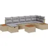 Image de Ensemble de canapés de jardin vidaXL, 8 pièces, beige, en polyrotin
