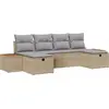 Image de Ensemble de canapés de jardin vidaXL, 6 pièces, beige, en polyrotin