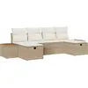 Image de Ensemble de canapé de jardin vidaXL, 6 pièces, beige, en polyrotin