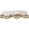 Image de vidaXL Ensemble de canapé de jardin avec coussins 9 pcs Beige Poly-Rattan