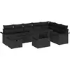 Image de vidaXL Ensemble de canapé de jardin avec coussins 9 pcs noir poly rotin