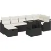 Image de vidaXL Ensemble de canapé de jardin avec coussins 8 pcs noir Poly rotin