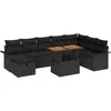 Image de vidaXL Ensemble de canapé de jardin avec coussins 9 pcs noir poly rotin