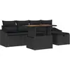 Image de vidaXL Ensemble de canapé de jardin avec coussins 6 pcs noir poly rotin