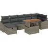 Image de vidaXL Ensemble de canapé de jardin avec coussins avec mémoire 8 pcs Gris Poly-Rotin
