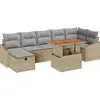 Image de Ensemble de canapés de jardin vidaXL, 8 pièces, beige, en polyrotin