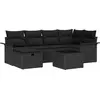 Image de vidaXL Ensemble de canapé de jardin avec coussins avec mémoire 7 pcs Poly rotin