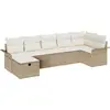 Image de vidaXL Ensemble de canapé de jardin avec coussins avec mémoire 7 pcs Beige Poly Rattan