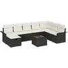 Image de vidaXL Ensemble de canapé de jardin avec coussins 9 pcs noir poly rotin