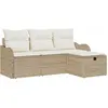 Image de vidaXL Ensemble de canapé de jardin avec coussins avec mémoire 4 pcs Poly rotin