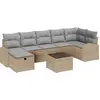 Image de Ensemble de canapés de jardin vidaXL, 8 pièces, beige, en polyrotin