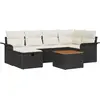 Image de vidaXL Ensemble de canapé de jardin avec coussins 7 pcs noir poly rotin