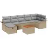 Image de Ensemble de canapés de jardin vidaXL, 8 pièces, beige, en polyrotin