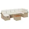 Image de vidaXL Ensemble de canapé de jardin avec coussins avec mémoire 8 pcs Beige Poly Rattan