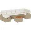 Image de vidaXL Ensemble de canapé de jardin avec coussins avec mémoire 8 pcs Beige Poly Rattan