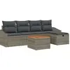 Image de vidaXL Ensemble de canapé de jardin avec coussins avec mémoire 6 pcs Gris Poly Rattan