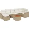 Image de vidaXL Ensemble de canapé de jardin avec coussins avec mémoire 8 pcs Beige Poly Rattan