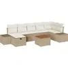 Image de vidaXL Ensemble de canapé de jardin avec coussins avec mémoire 8 pcs Beige Poly Rattan