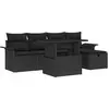 Image de vidaXL Ensemble de canapé de jardin avec coussins 6 pcs noir Poly rotin