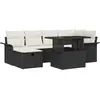 Image de vidaXL Ensemble de canapé de jardin avec coussins 7 pcs noir poly rotin