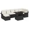 Image de vidaXL Ensemble de canapé de jardin avec coussins 8 pcs noir Poly rotin