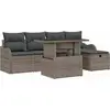 Image de vidaXL Ensemble de canapé de jardin avec coussins avec mémoire 6 pcs Gris Poly Rattan