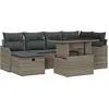 Image de vidaXL Ensemble de canapé de jardin avec coussins avec mémoire 7 pcs Gris Poly Rattan