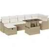 Image de vidaXL Ensemble de canapé de jardin avec coussins avec mémoire 8 pcs Beige Poly Rattan