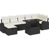 Image de vidaXL Ensemble de canapé de jardin avec coussins 8 pcs noir Poly rotin