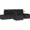 Image de vidaXL Ensemble de canapés de jardin 6 pcs Noir Poly-Rotin